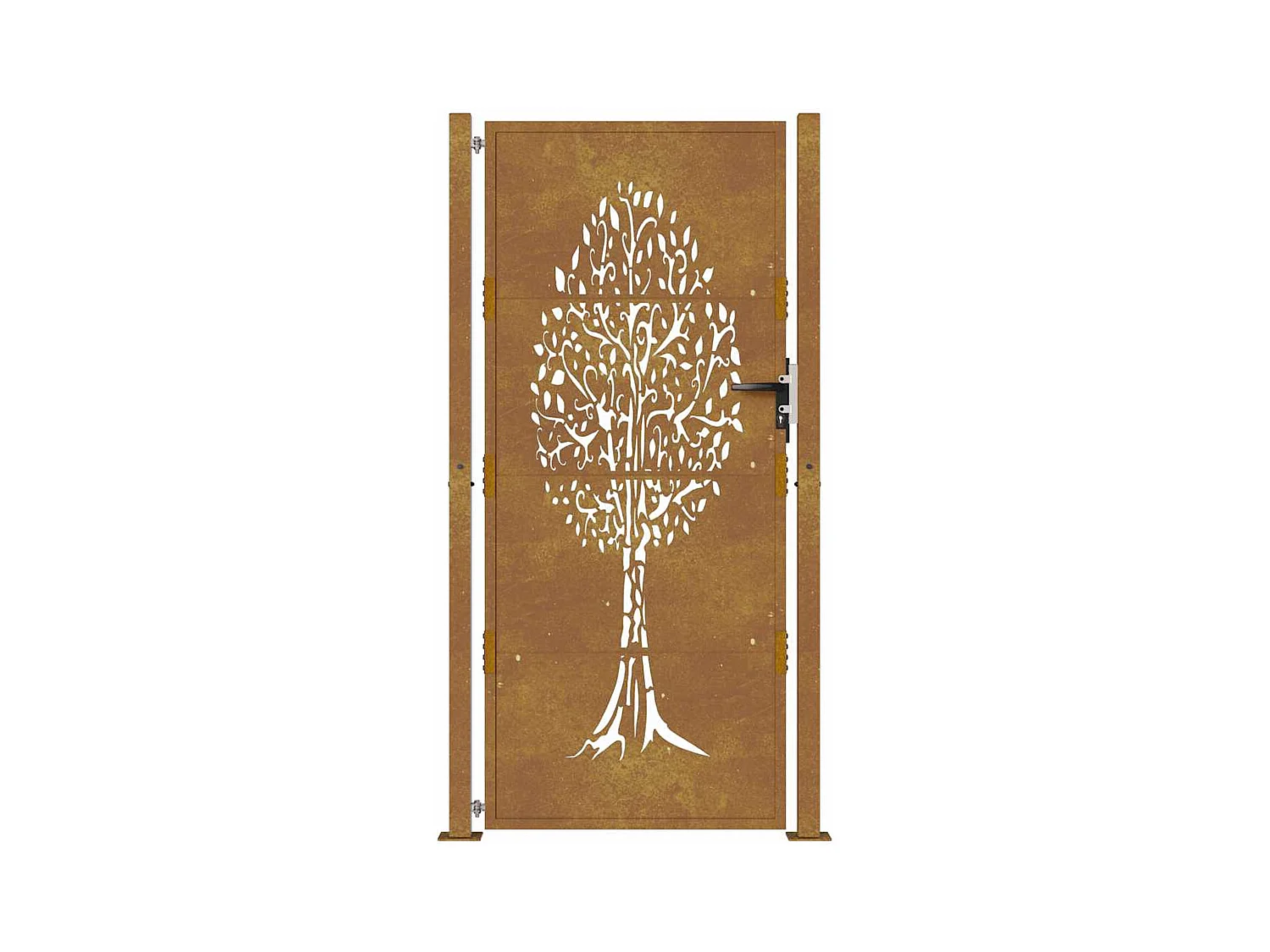 Puerta de jardín 105x180 cm acero corten diseño árbol