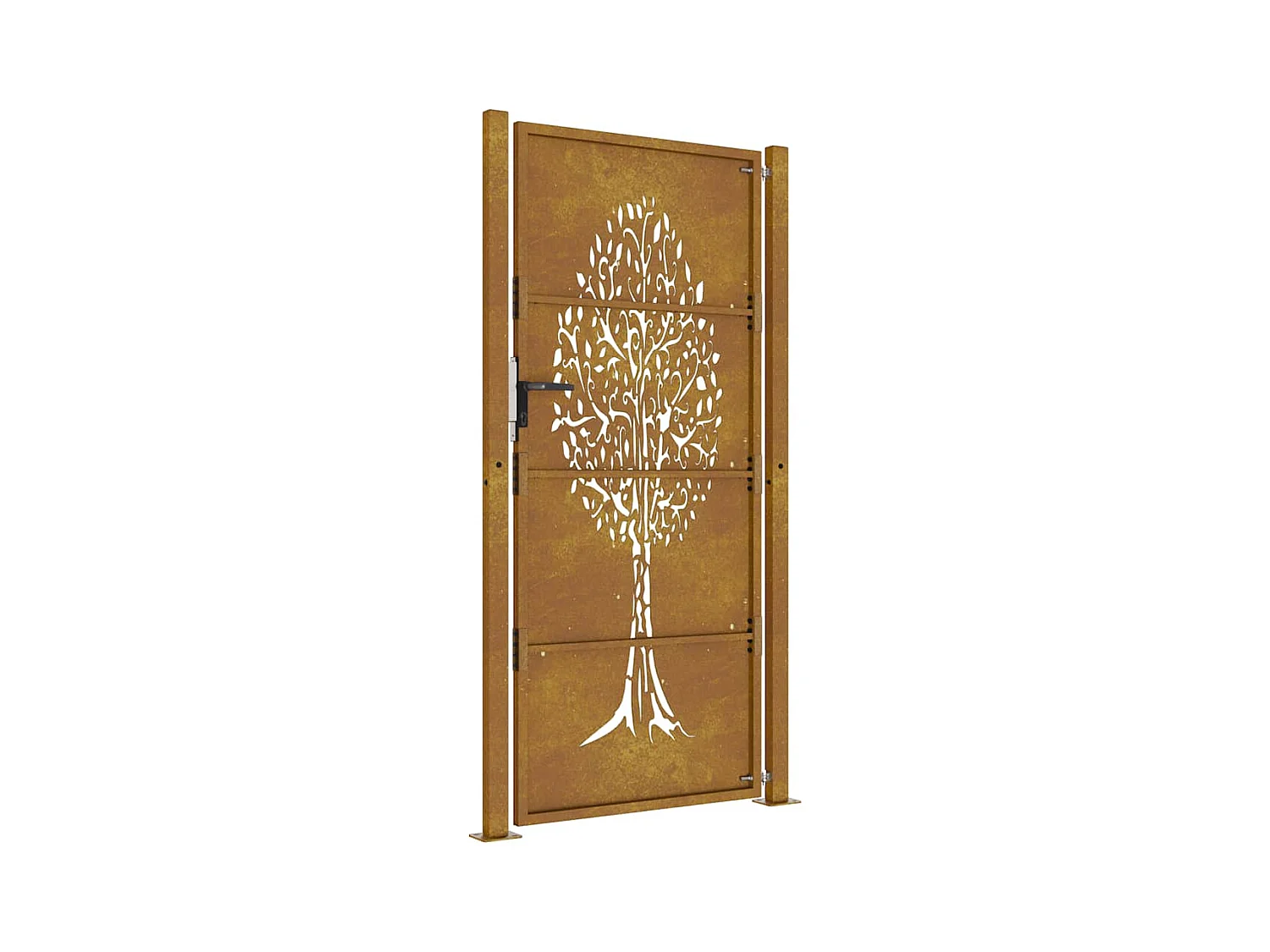 Puerta de jardín 105x180 cm acero corten diseño árbol