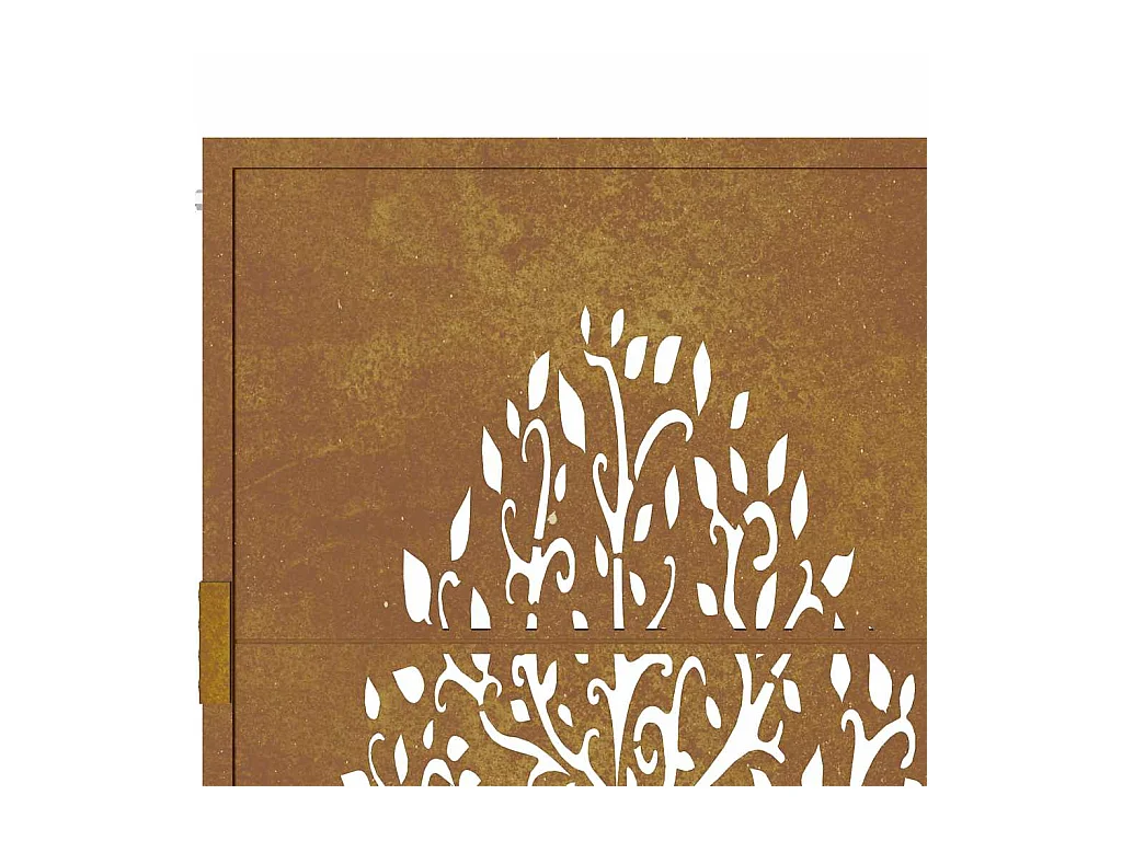 Puerta de jardín 105x180 cm acero corten diseño árbol