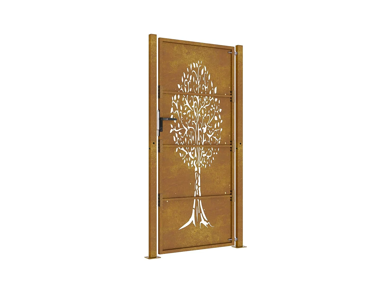 Puerta de jardín 105x180 cm acero corten diseño árbol