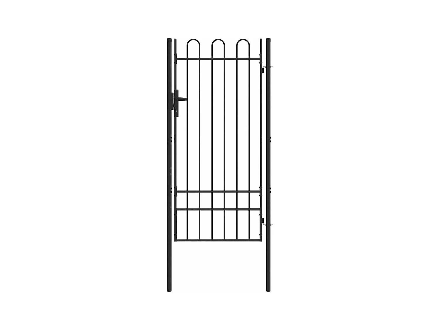 Cancello per recinzione grigio 100 x 200 cm in acciaio verniciato a polvere