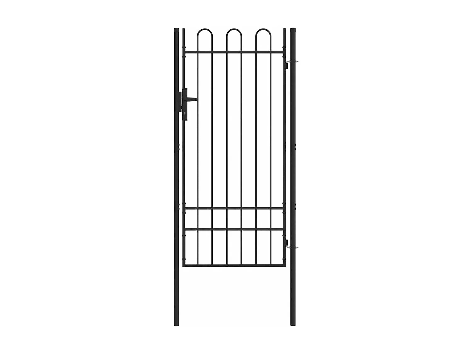 Porte de Clôture Gris 100 x 200 cm Acier revêtu de poudre