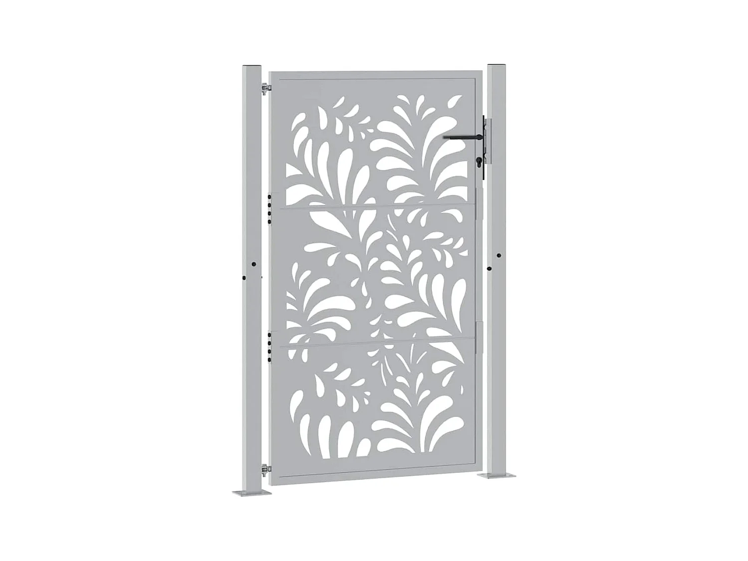 Puerta de jardín de acero resistente a la intemperie con diseño ondulado