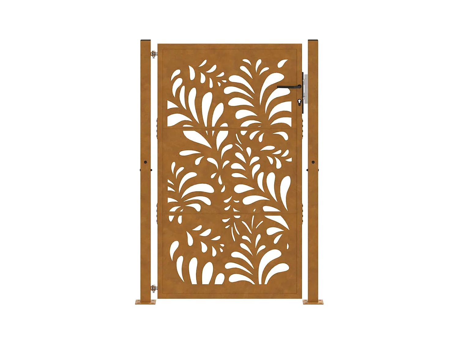 Puerta de jardín de acero resistente a la intemperie con diseño ondulado