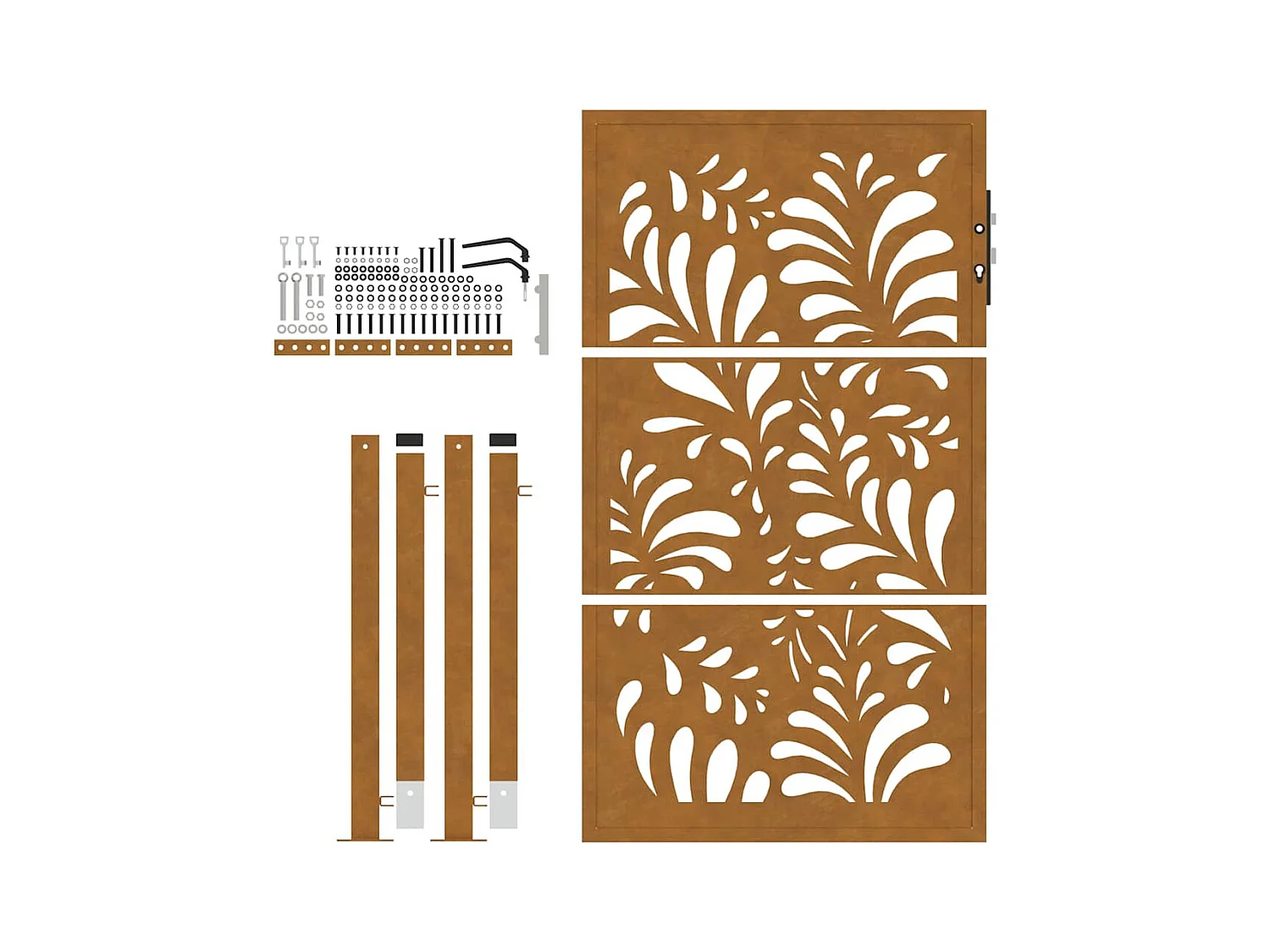 Puerta de jardín de acero resistente a la intemperie con diseño ondulado