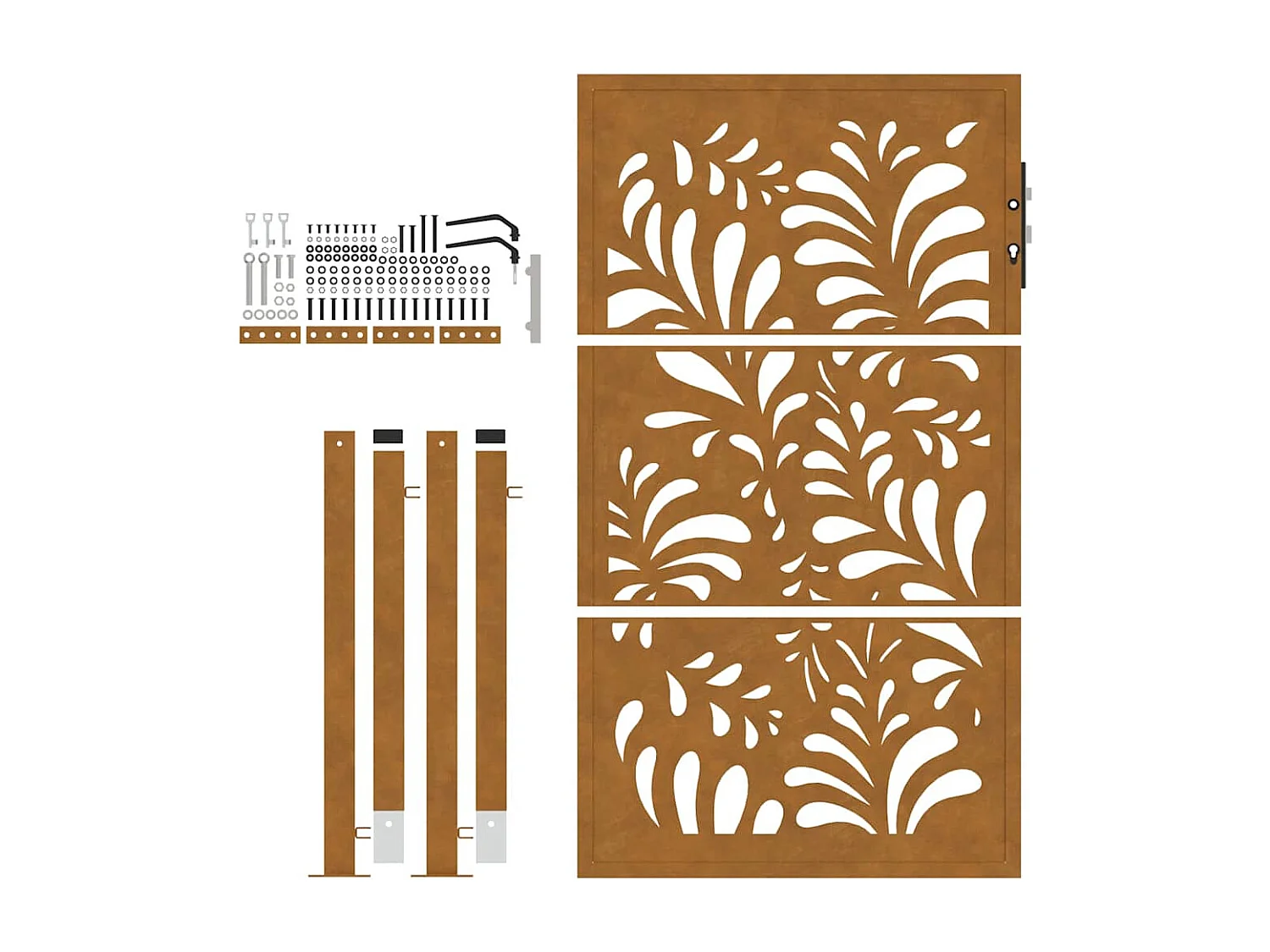 Puerta de jardín de acero resistente a la intemperie con diseño ondulado