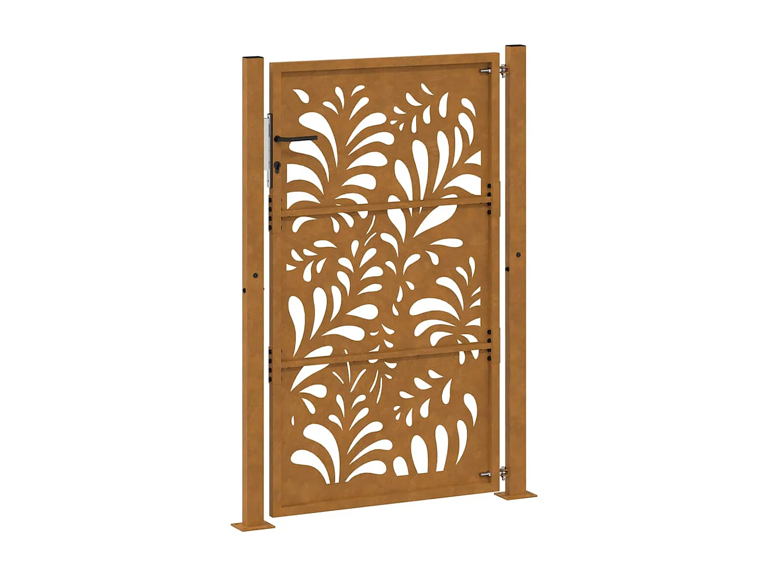 Puerta de jardín de acero resistente a la intemperie con diseño ondulado