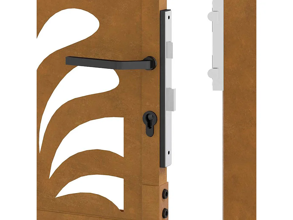 Puerta de jardín de acero resistente a la intemperie con diseño ondulado