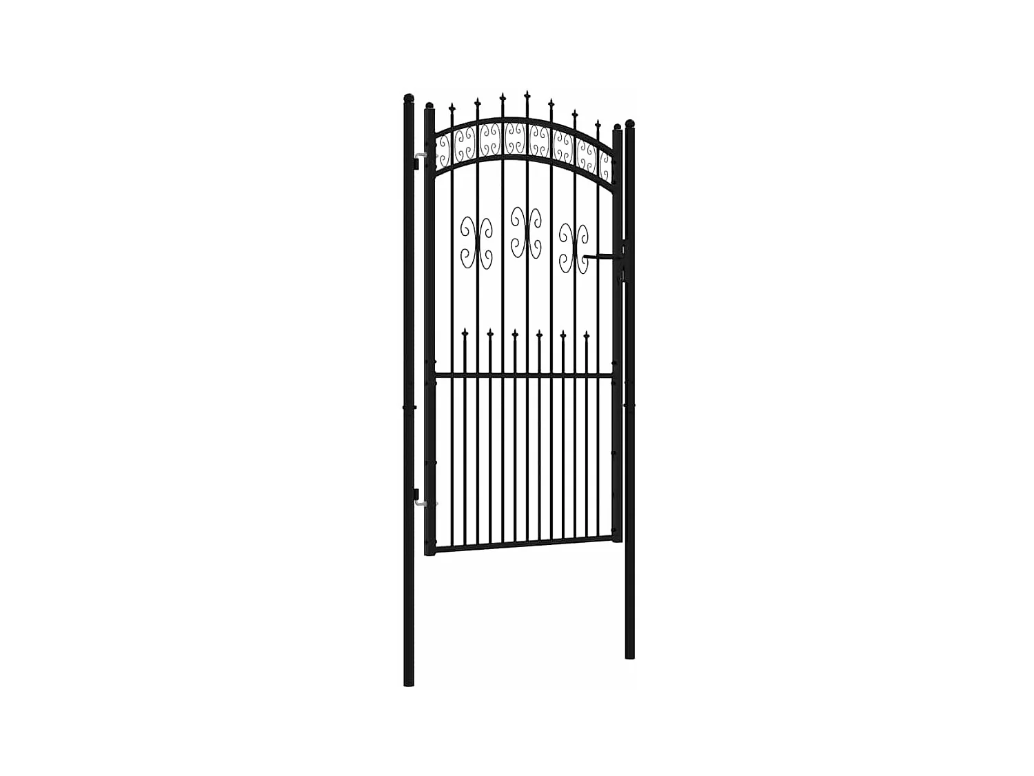 Hekpoort met speervormige bovenkant, zwart, 103 x 175 cm, gepoedercoat staal
