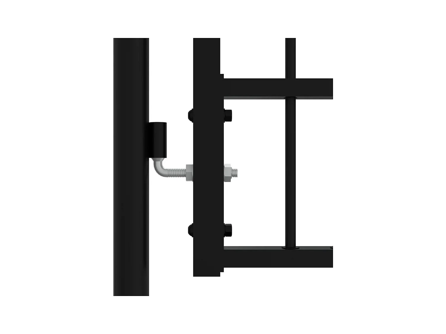 Hekpoort met speervormige bovenkant, zwart, 103 x 175 cm, gepoedercoat staal