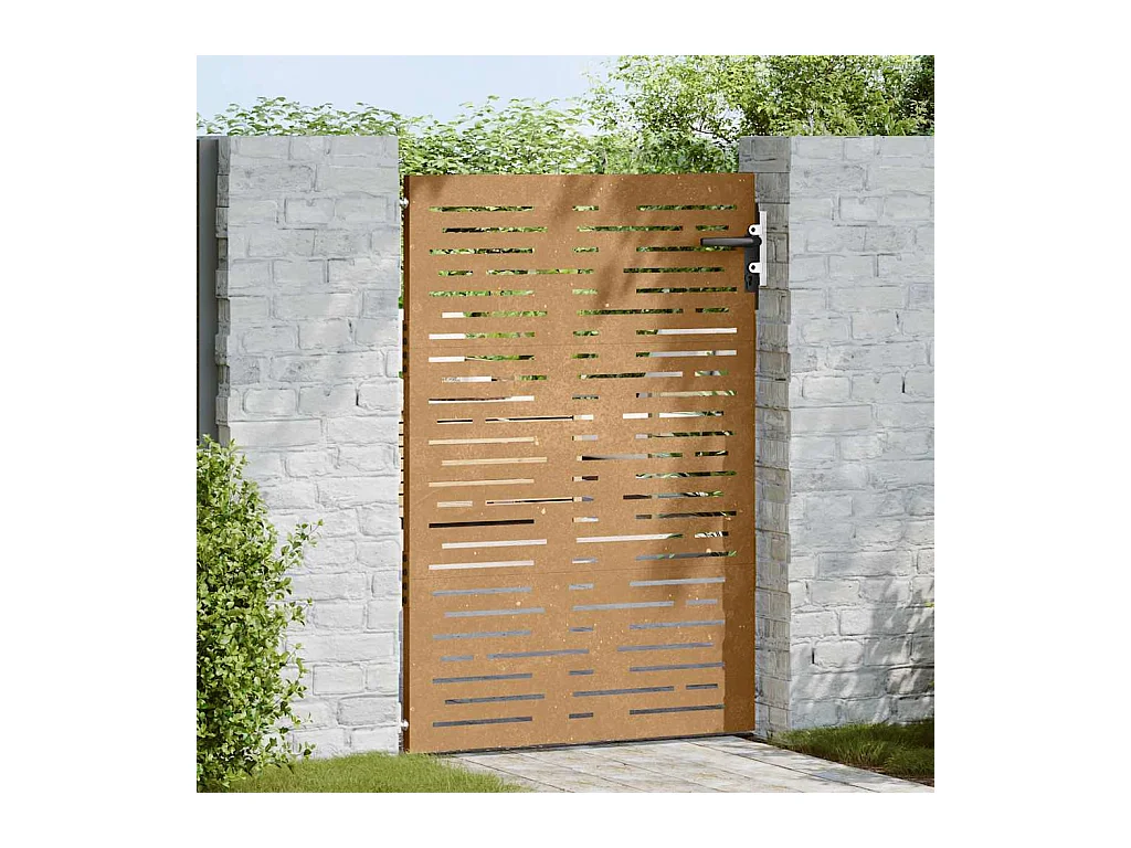 Tuinpoort 85x125 cm cortenstaal vierkant design