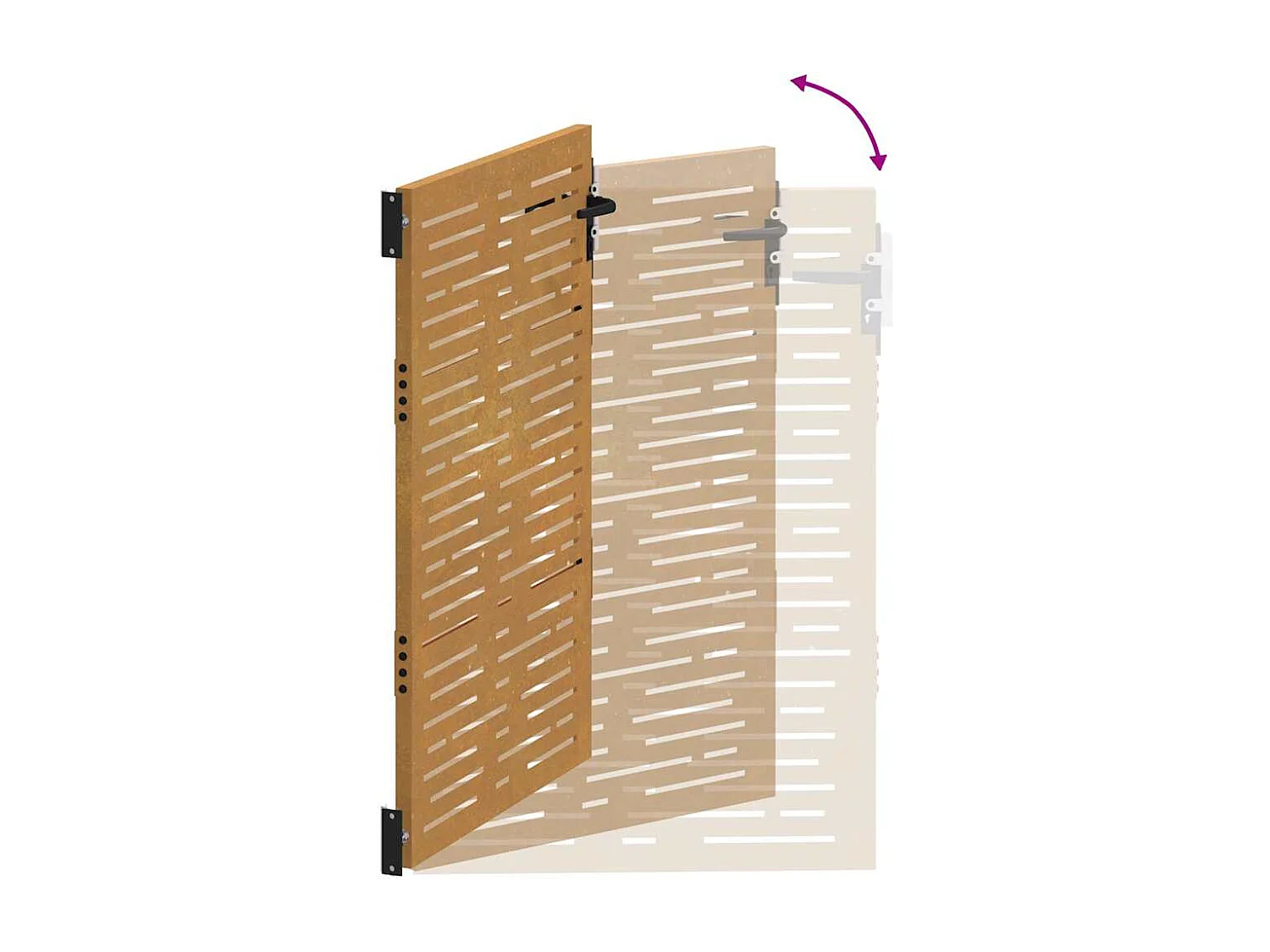 Cancello da giardino 85x125 cm in acciaio corten design quadrato