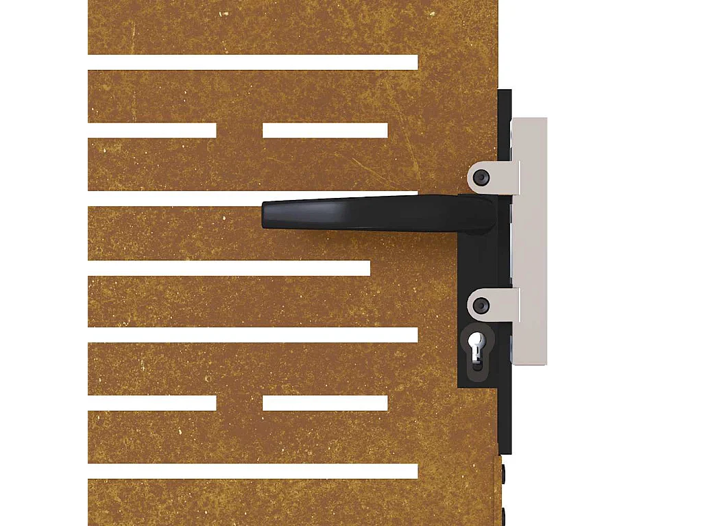 Cancello da giardino 85x125 cm in acciaio corten design quadrato