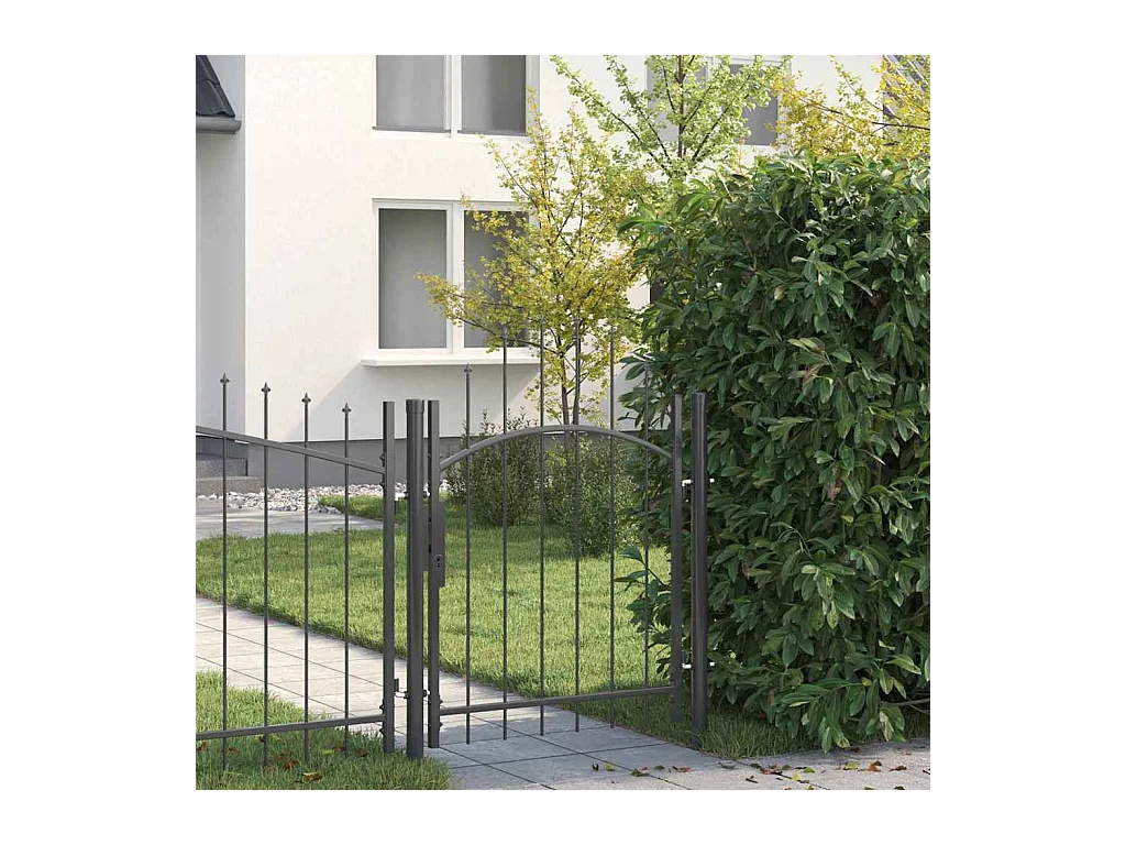 Porte de Jardin avec verrouillage Gris 100 x 150 cm Acier