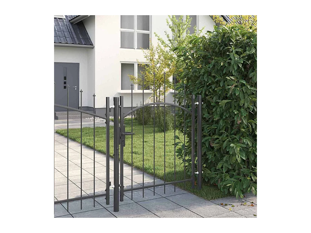 Porte de Jardin avec verrouillage Gris 100 x 150 cm Acier