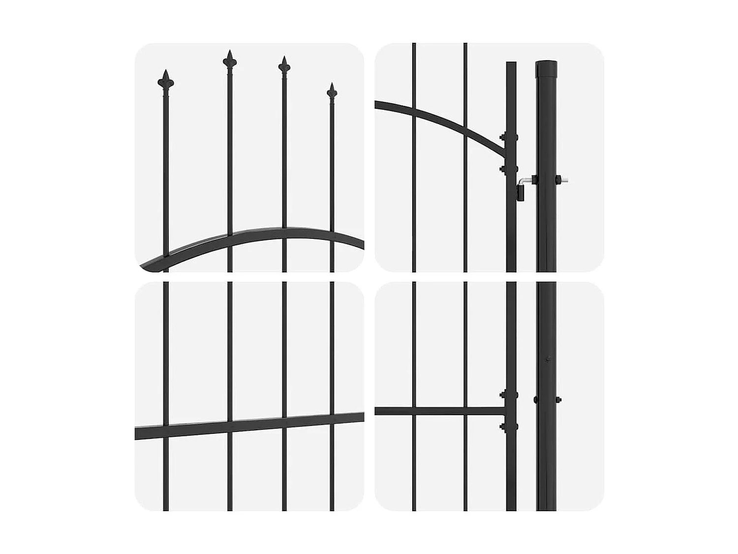 Porte de Jardin avec verrouillage Gris 100 x 150 cm Acier