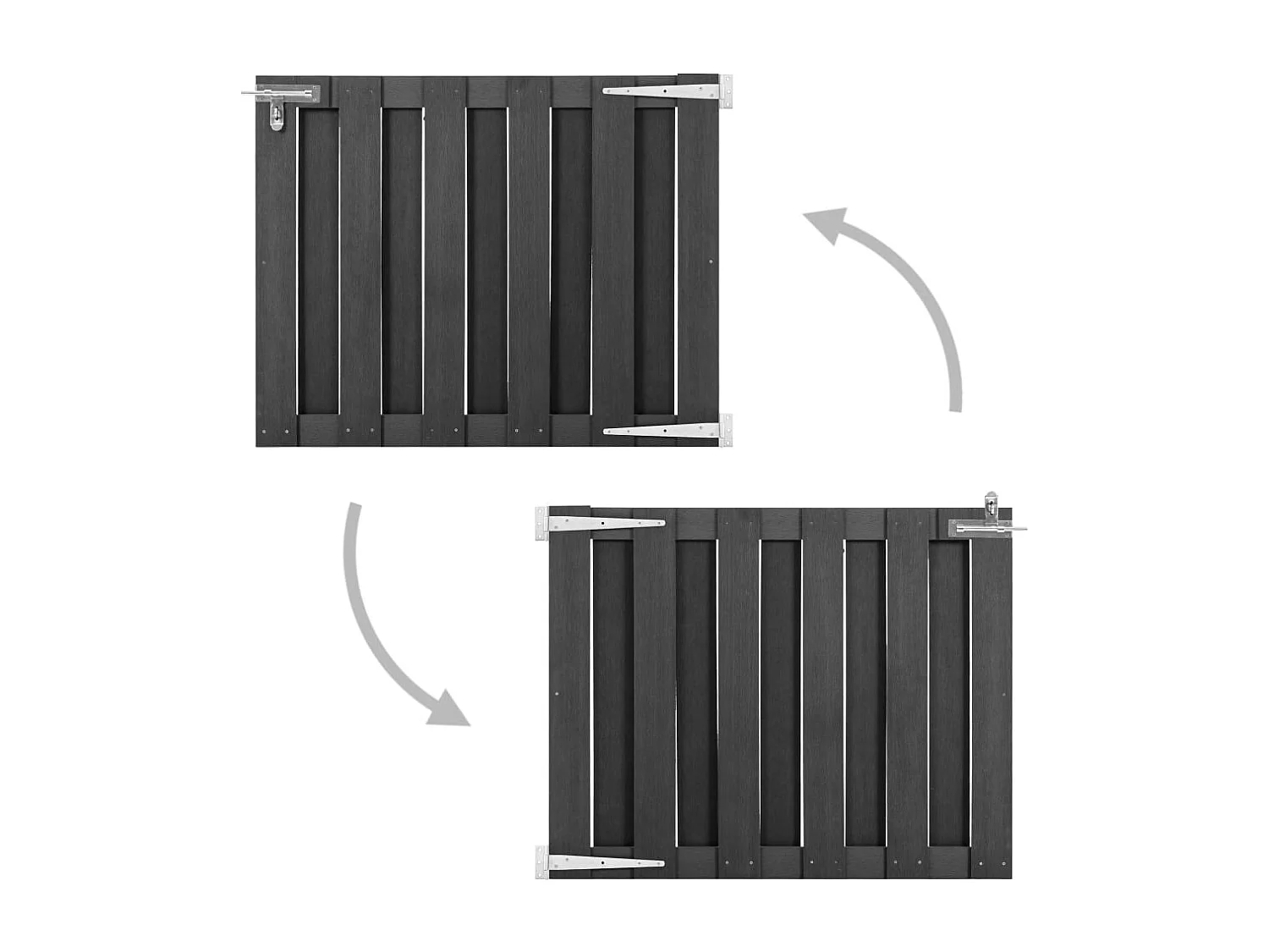 WPC Poort 100x80 cm Grijs