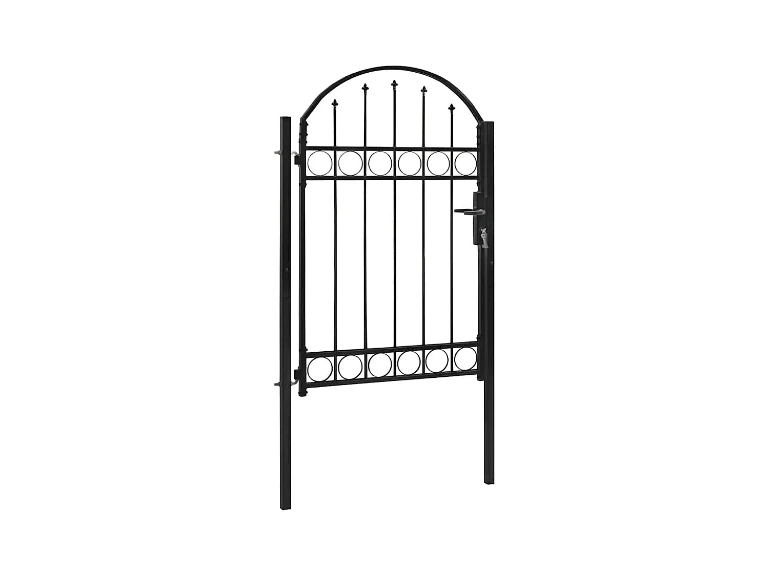 Hekpoort met gebogen bovenkant van staal 104 x 150 cm Zwart