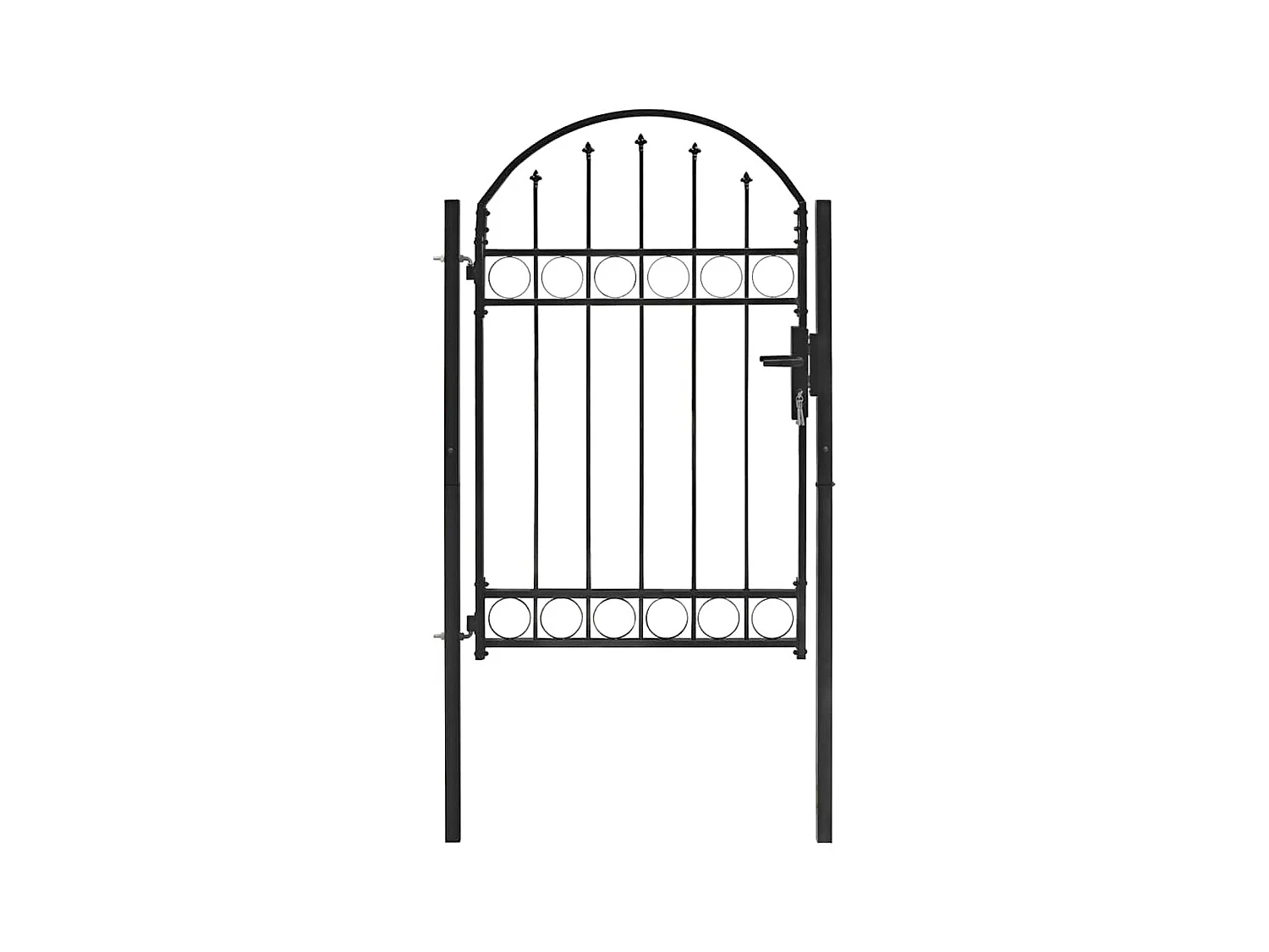 Hekpoort met gebogen bovenkant van staal 104 x 150 cm Zwart