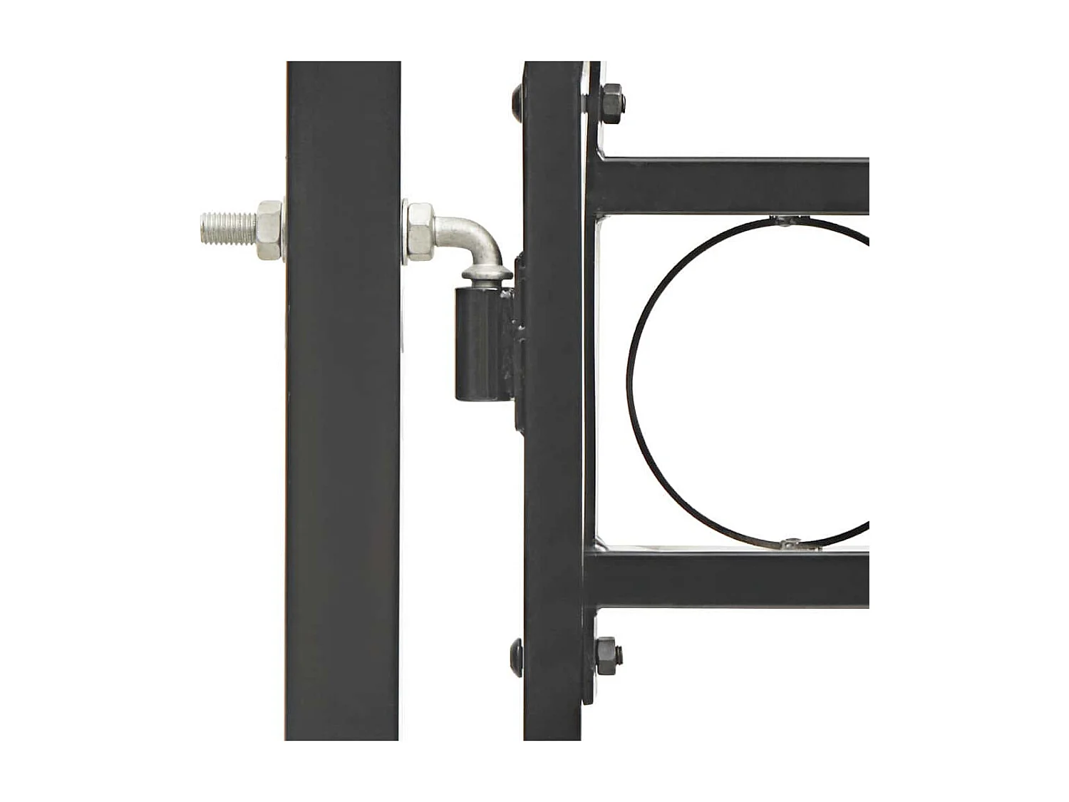 Cancello per recinzione con parte superiore arcuata in acciaio 104 x 150 cm Nero