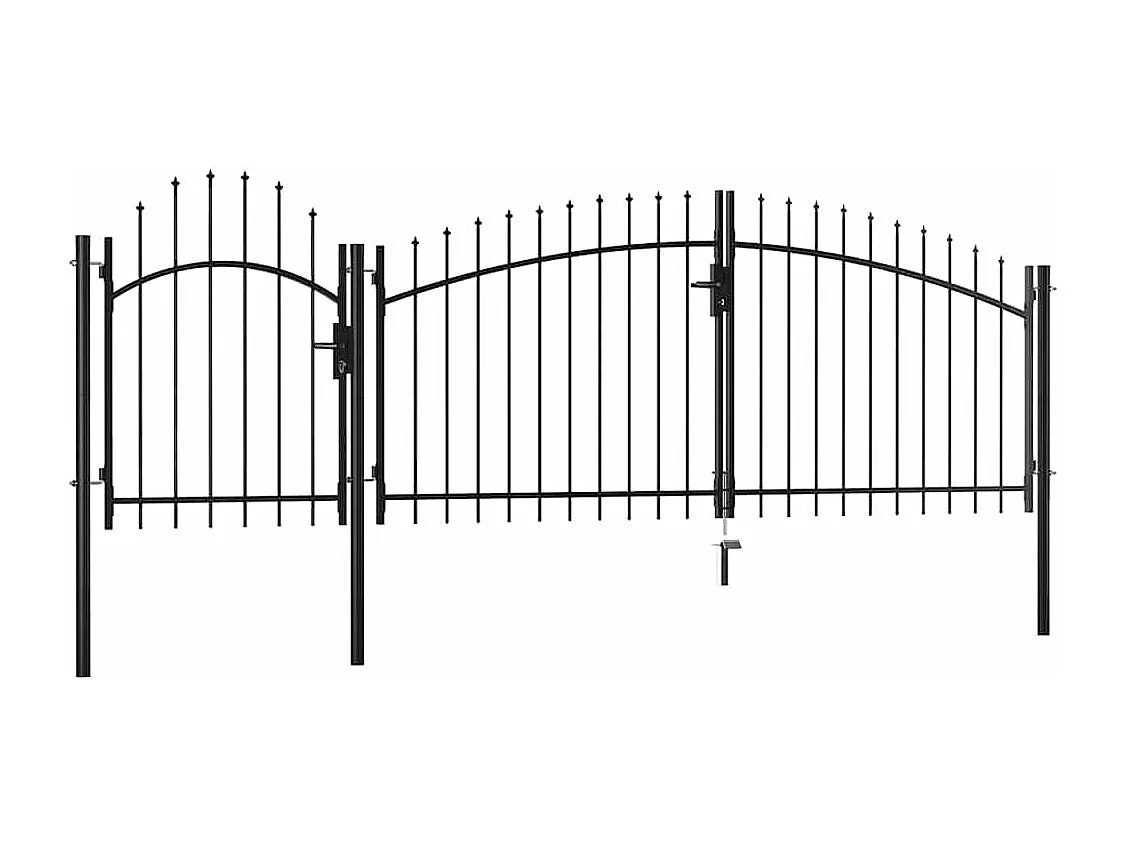 Puerta de jardín de acero 1,5 x 4 m color negro