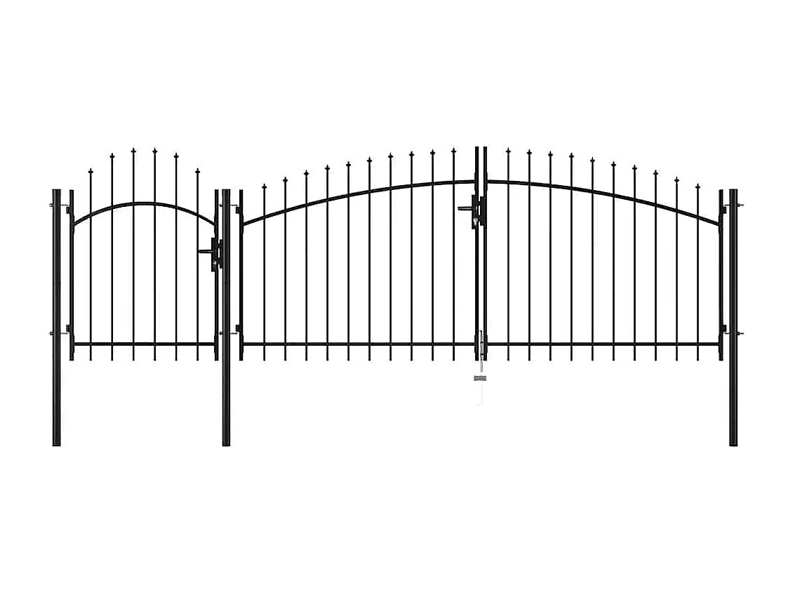 Puerta de jardín de acero 1,5 x 4 m color negro