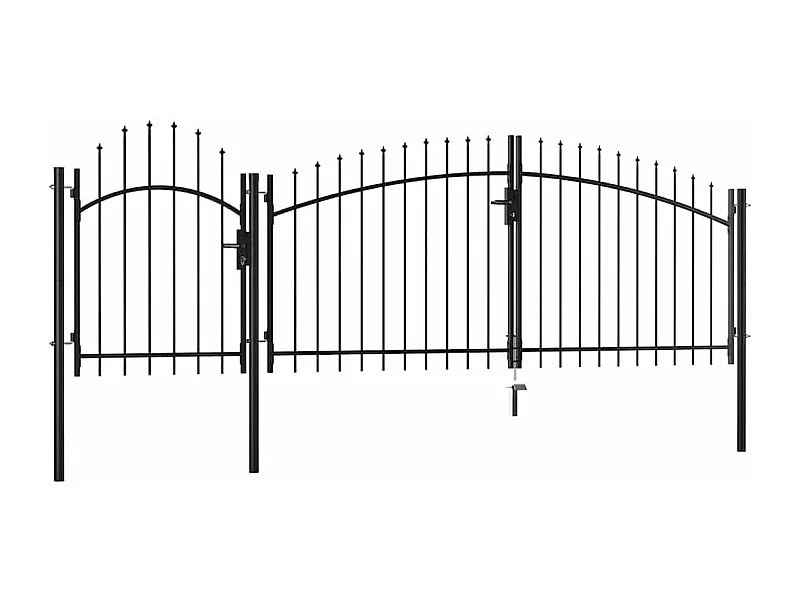 Puerta de jardín de acero 1,5 x 4 m color negro