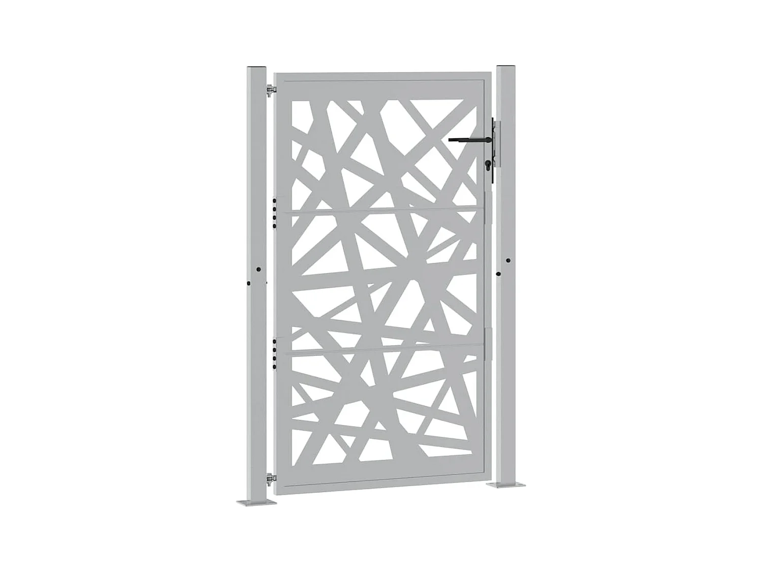 Puerta de jardín de acero resistente a la intemperie con diseño ligero.