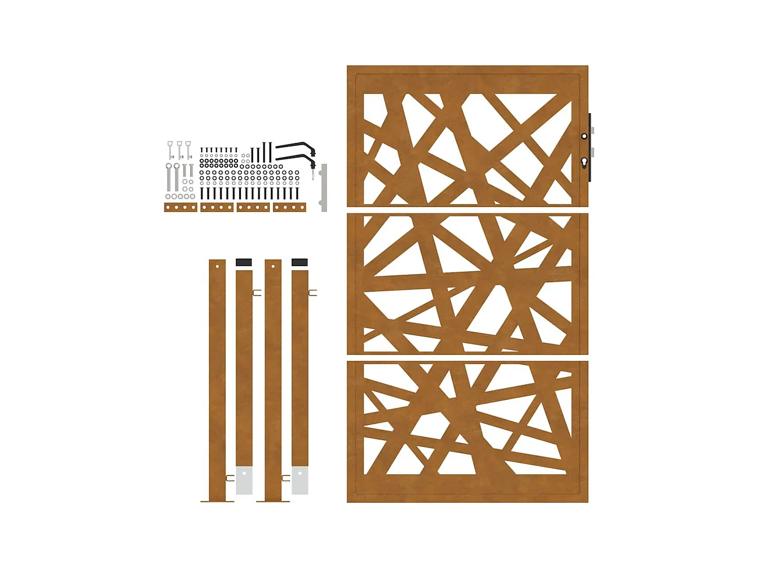 Puerta de jardín de acero resistente a la intemperie con diseño ligero.