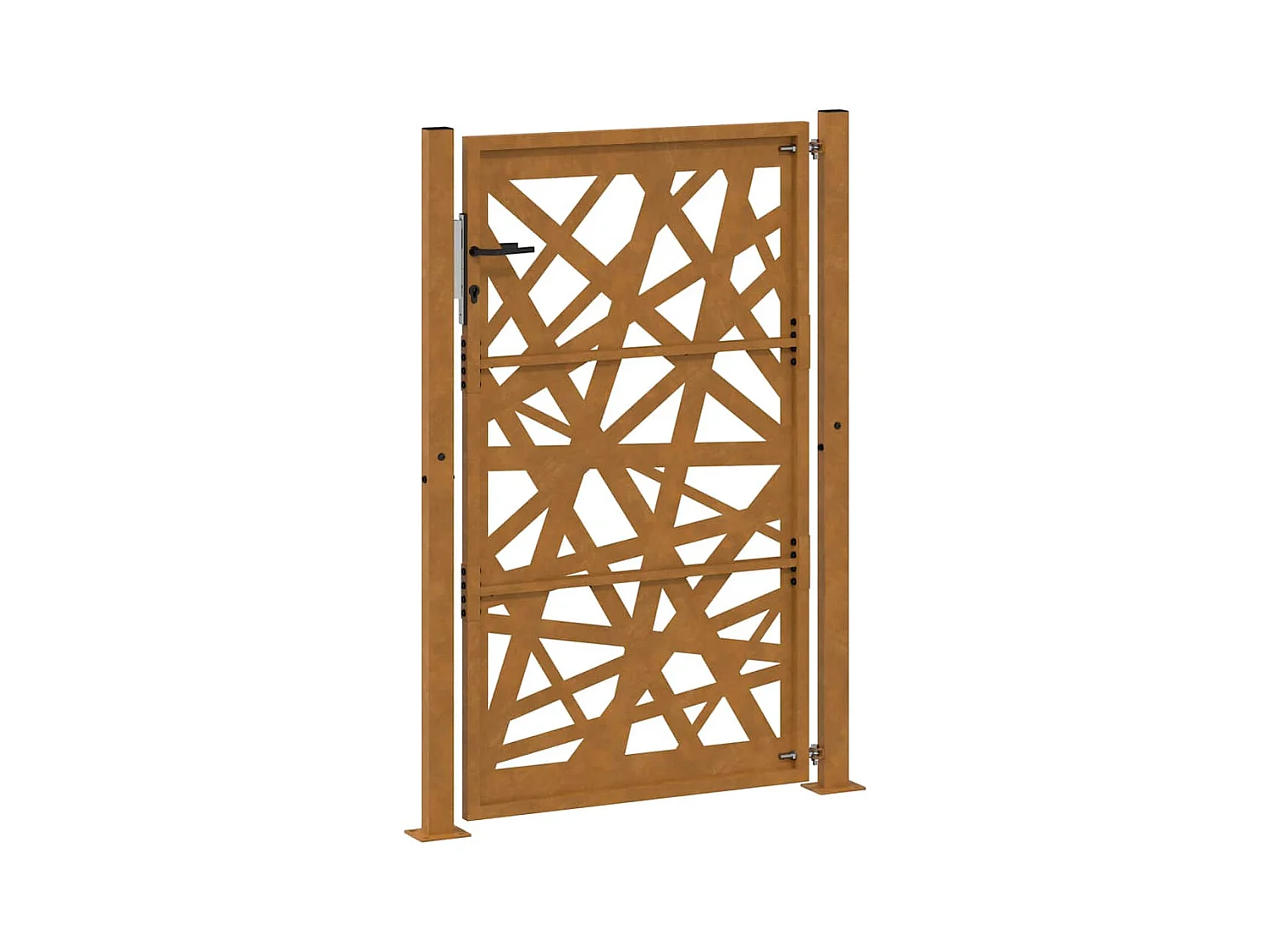 Puerta de jardín de acero resistente a la intemperie con diseño ligero.