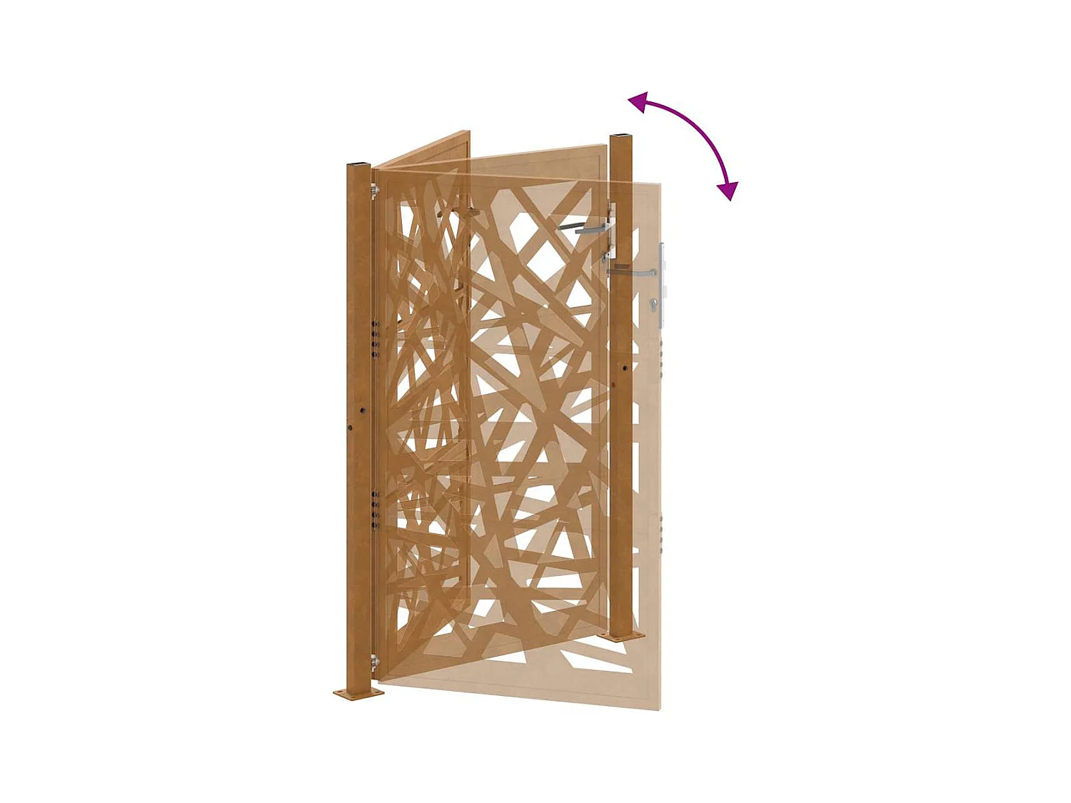 Puerta de jardín de acero resistente a la intemperie con diseño ligero.