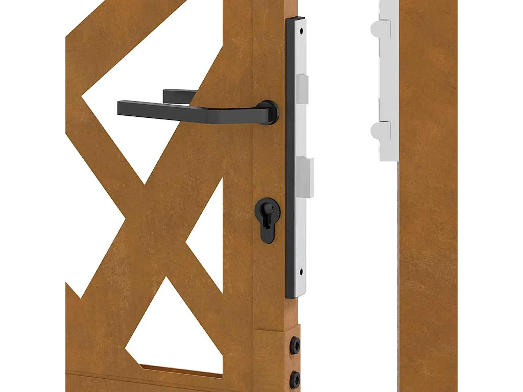 Puerta de jardín de acero resistente a la intemperie con diseño ligero.