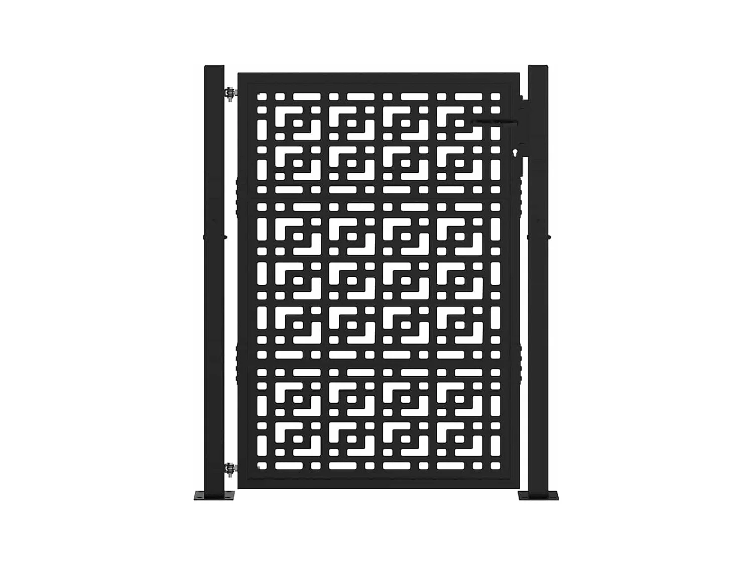 Zwarte tuinpoort 105x130 cm stalen kruisdesign