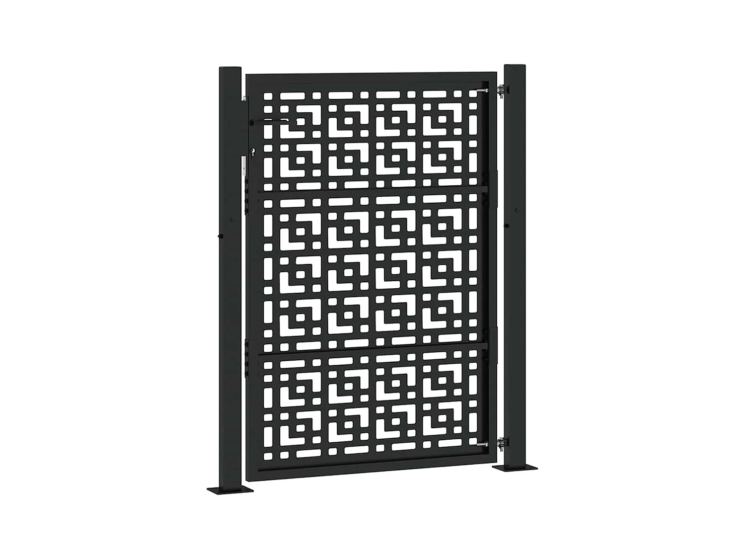 Zwarte tuinpoort 105x130 cm stalen kruisdesign