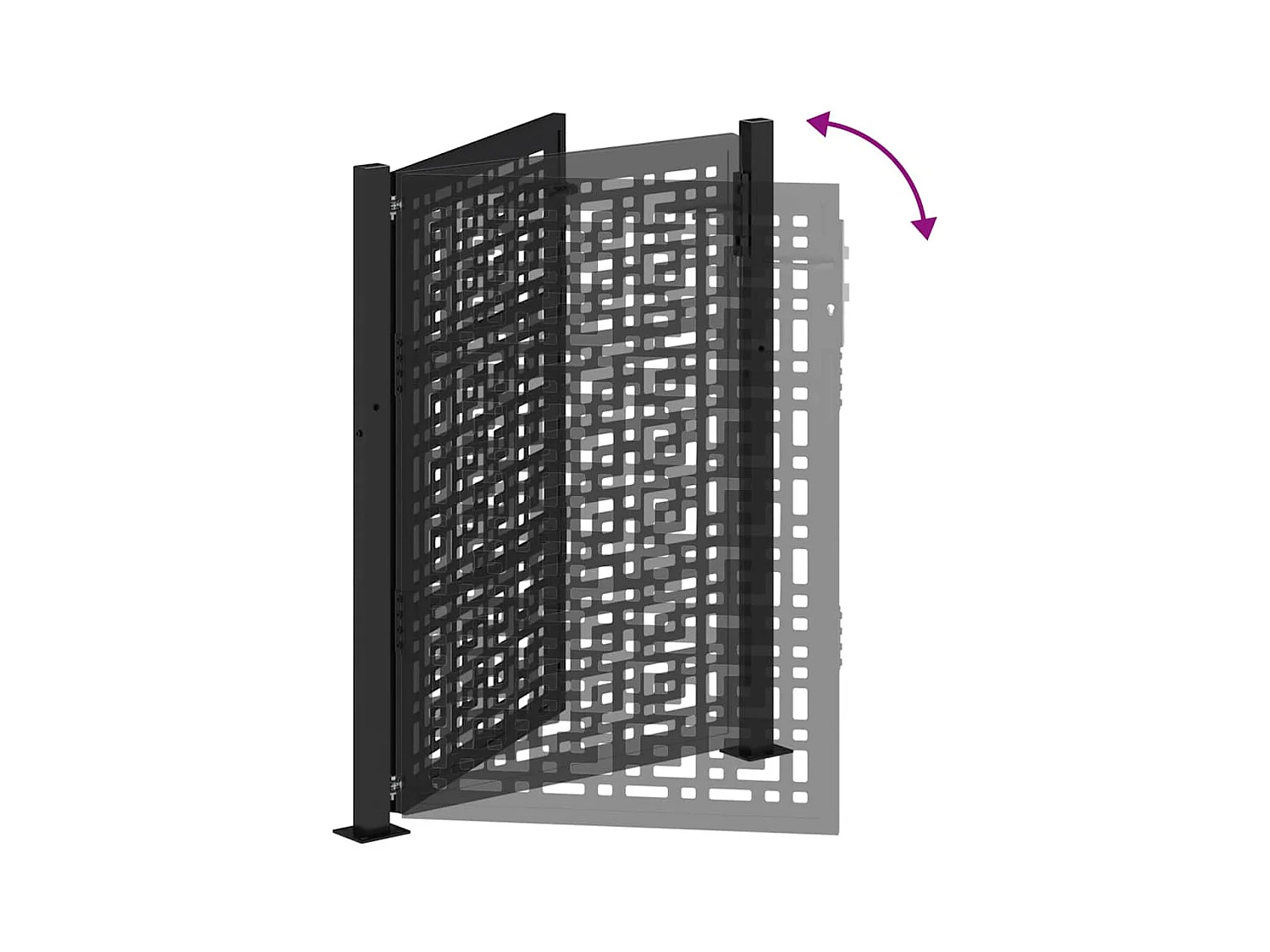 Zwarte tuinpoort 105x130 cm stalen kruisdesign