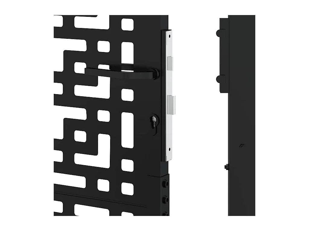 Zwarte tuinpoort 105x130 cm stalen kruisdesign