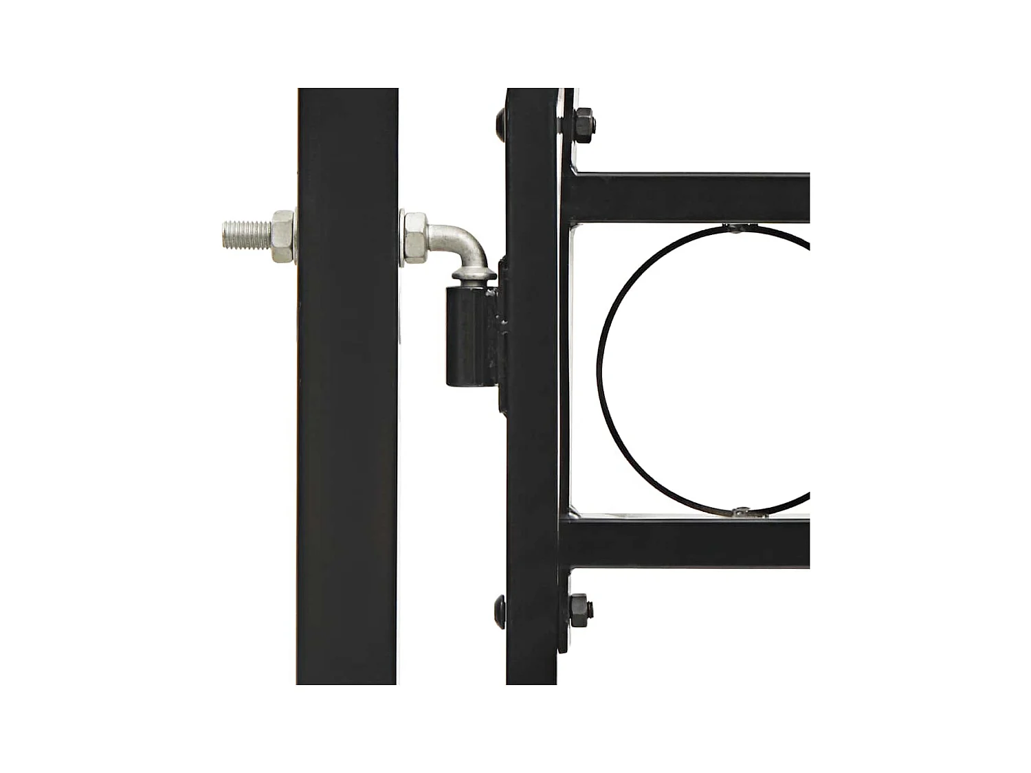 Cancello doppio con parte superiore ad arco Acciaio 300x150 cm Nero