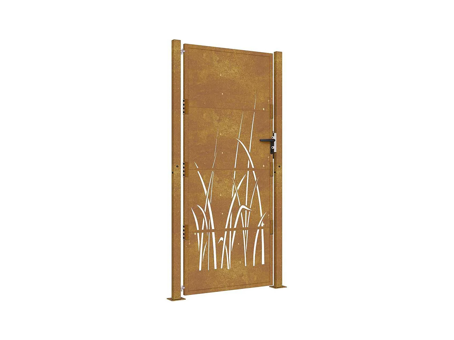 Puerta de jardín 105x180 cm acero corten diseño césped