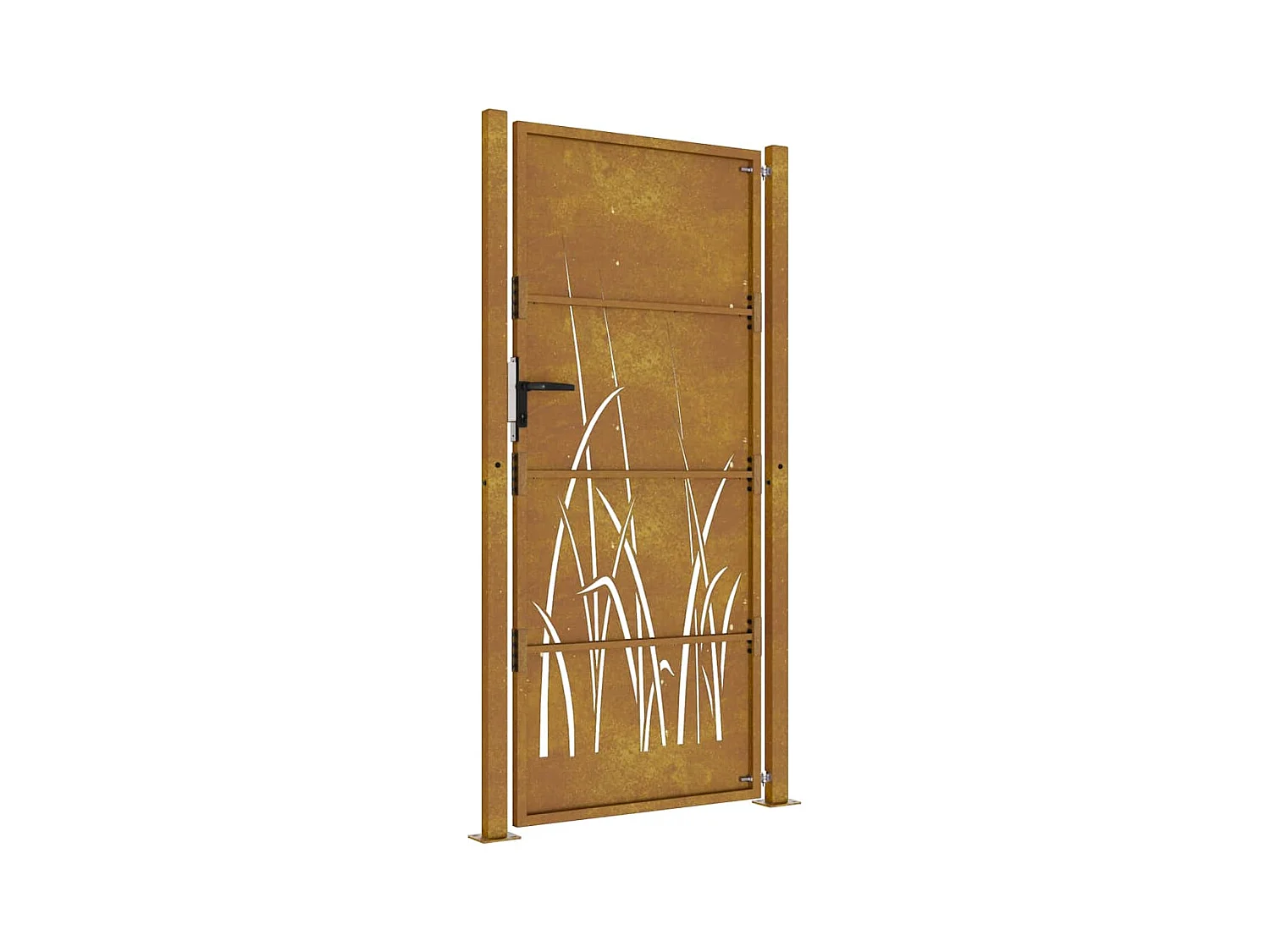 Puerta de jardín 105x180 cm acero corten diseño césped