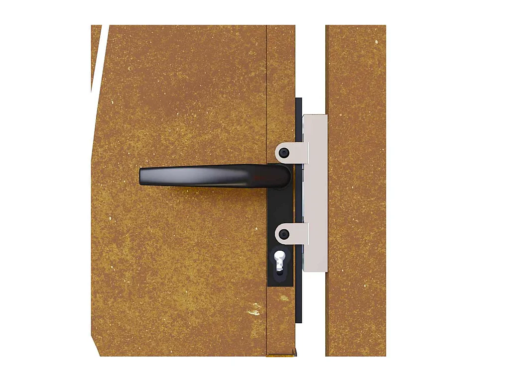 Puerta de jardín 105x180 cm acero corten diseño césped