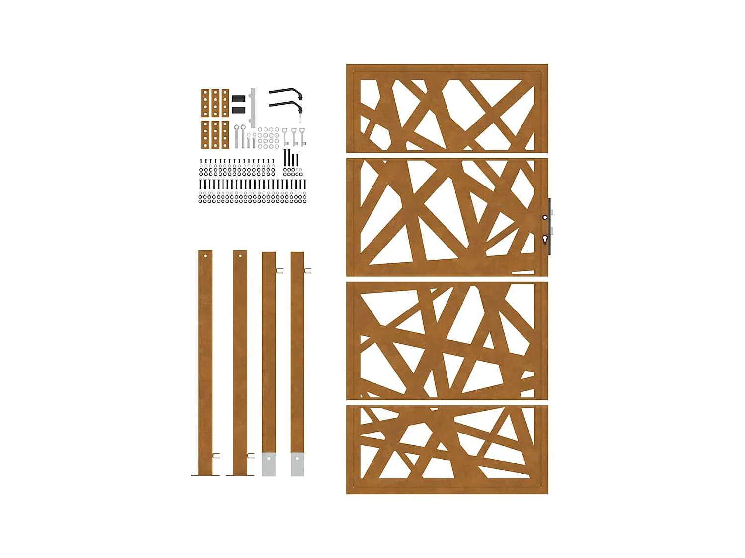 Puerta de jardín de acero resistente a la intemperie con diseño ligero.