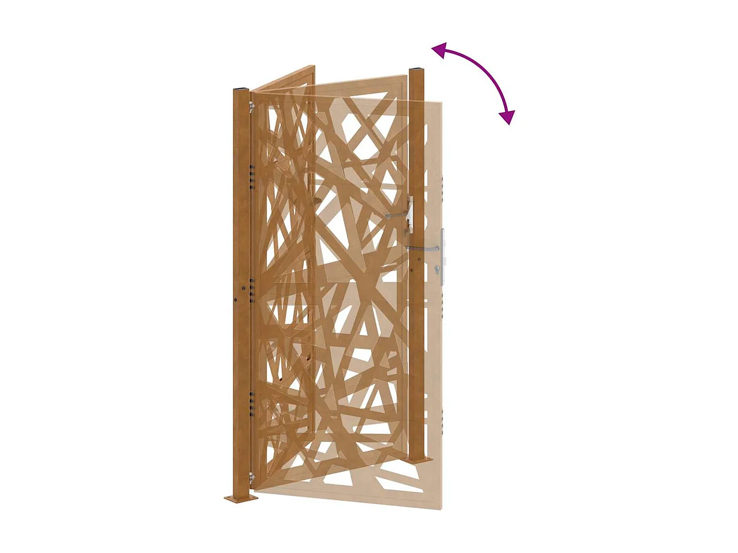 Puerta de jardín de acero resistente a la intemperie con diseño ligero.