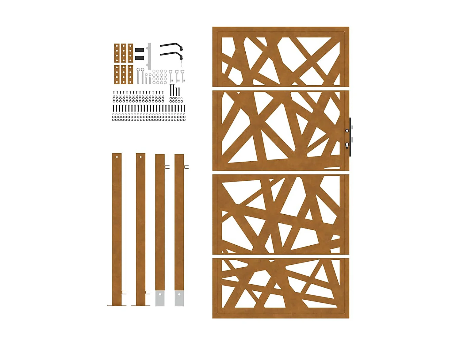 Cancello da giardino in acciaio resistente alle intemperie con design leggero