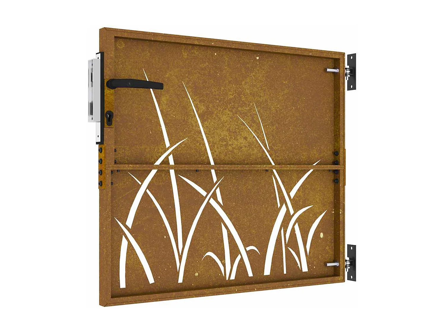 Cancello da giardino 85x75 cm in acciaio corten design erba
