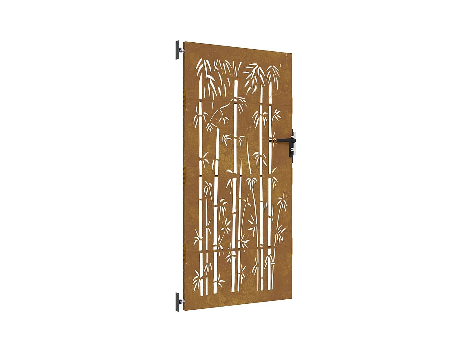 Puerta de jardín 85x175 cm acero corten diseño bambú