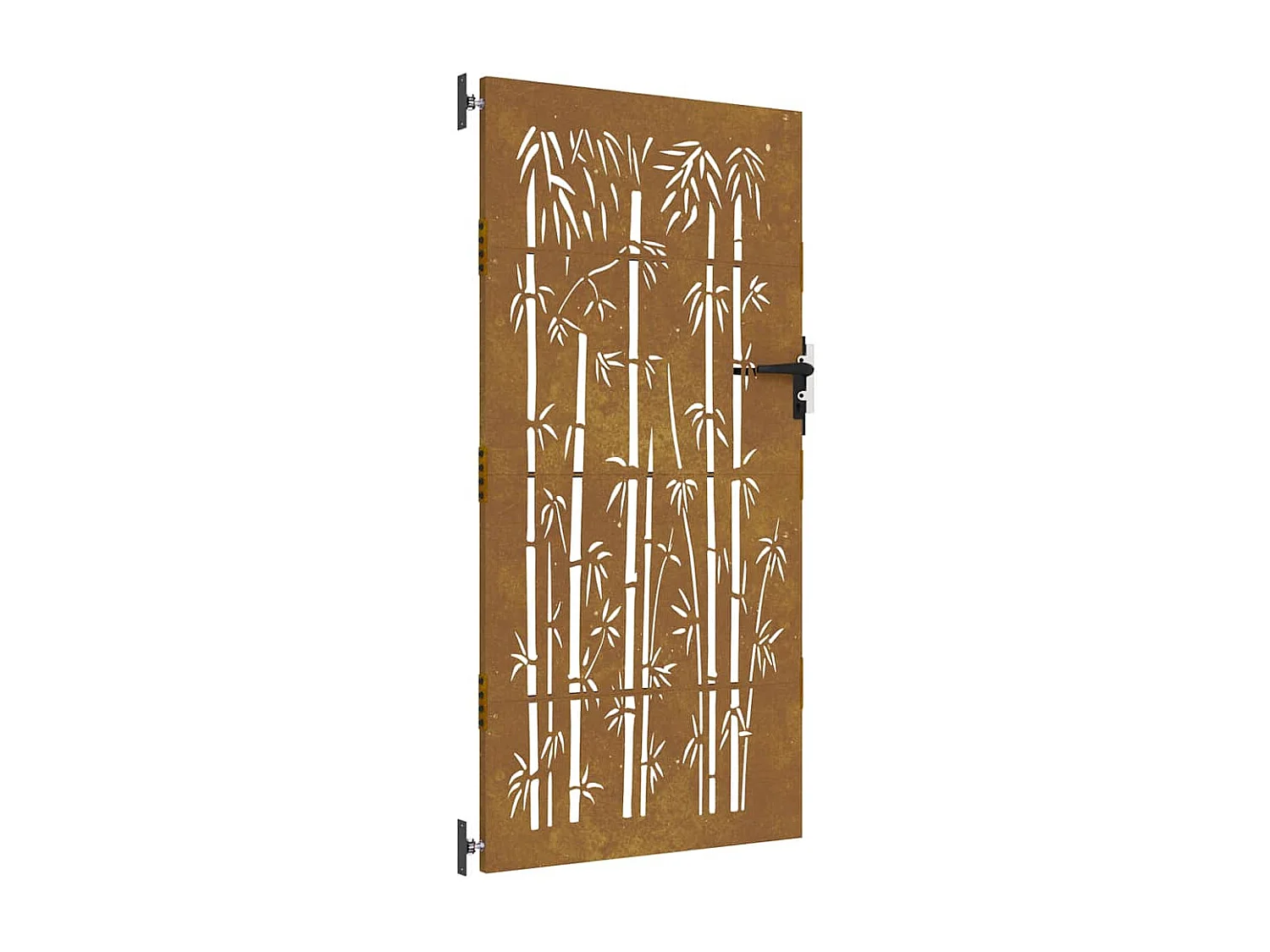Puerta de jardín 85x175 cm acero corten diseño bambú