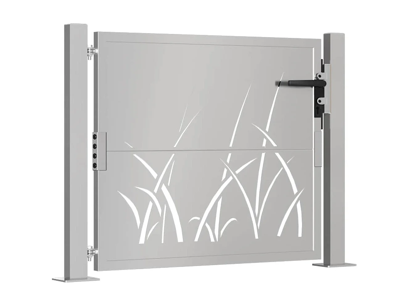 Puerta de jardín 105x105 cm acero corten diseño césped