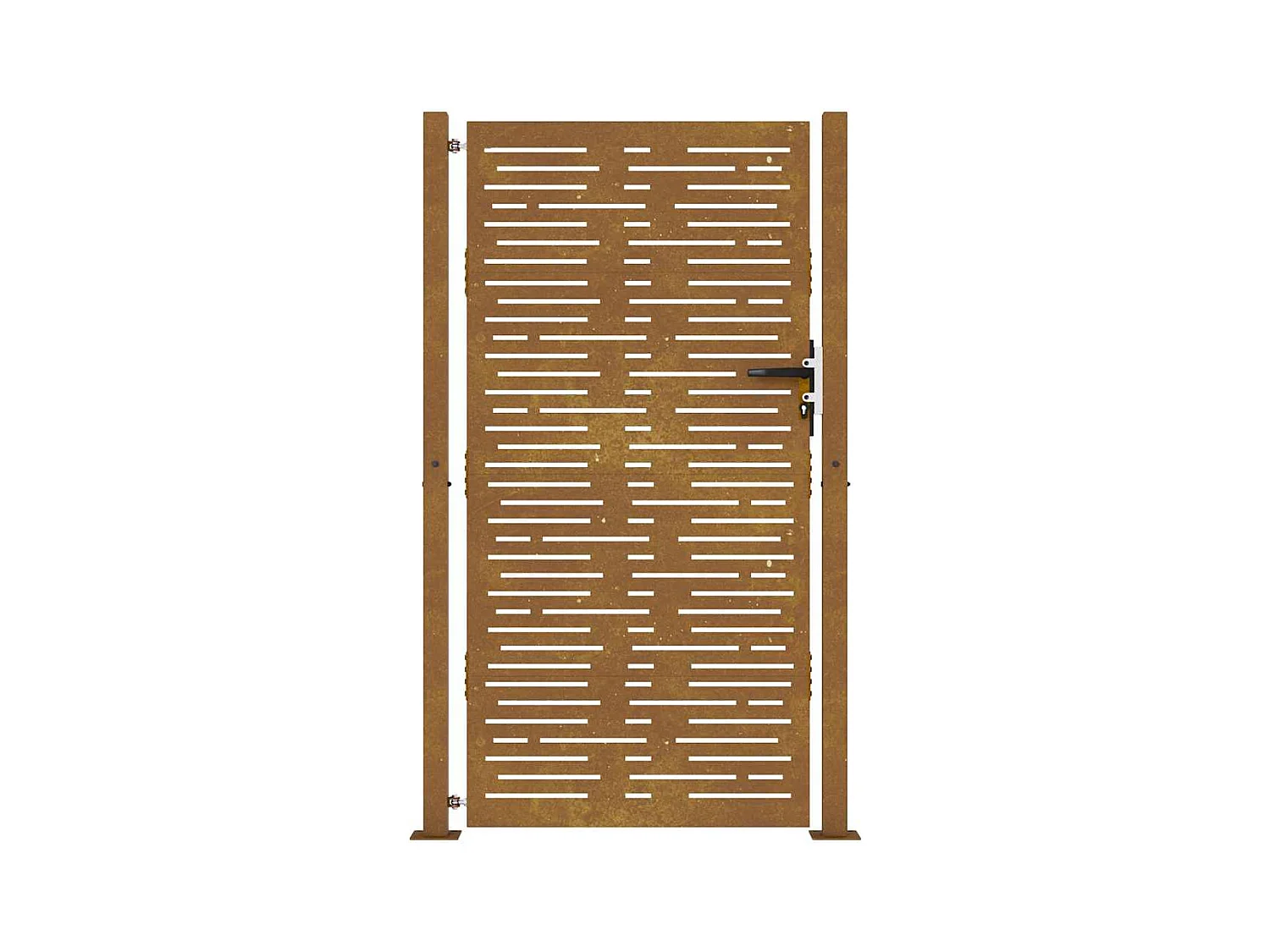 Puerta de jardín 105x205 cm acero corten diseño cuadrado