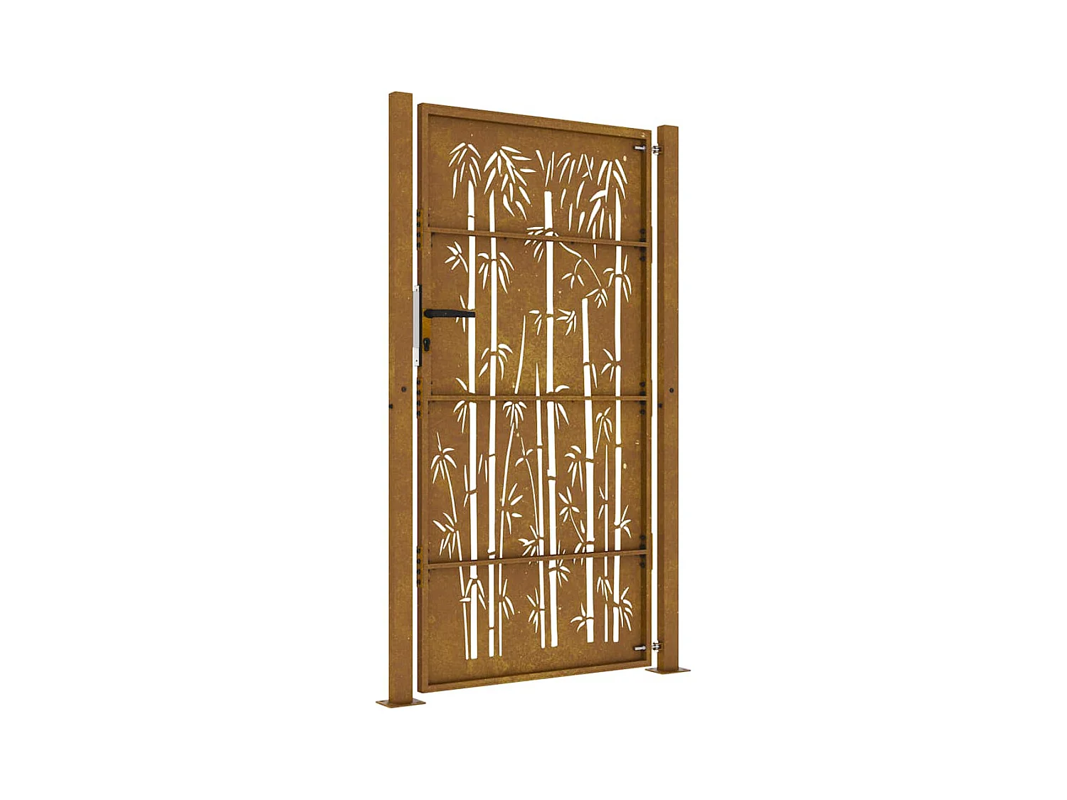 Puerta de jardín 105x205 cm acero corten diseño cuadrado