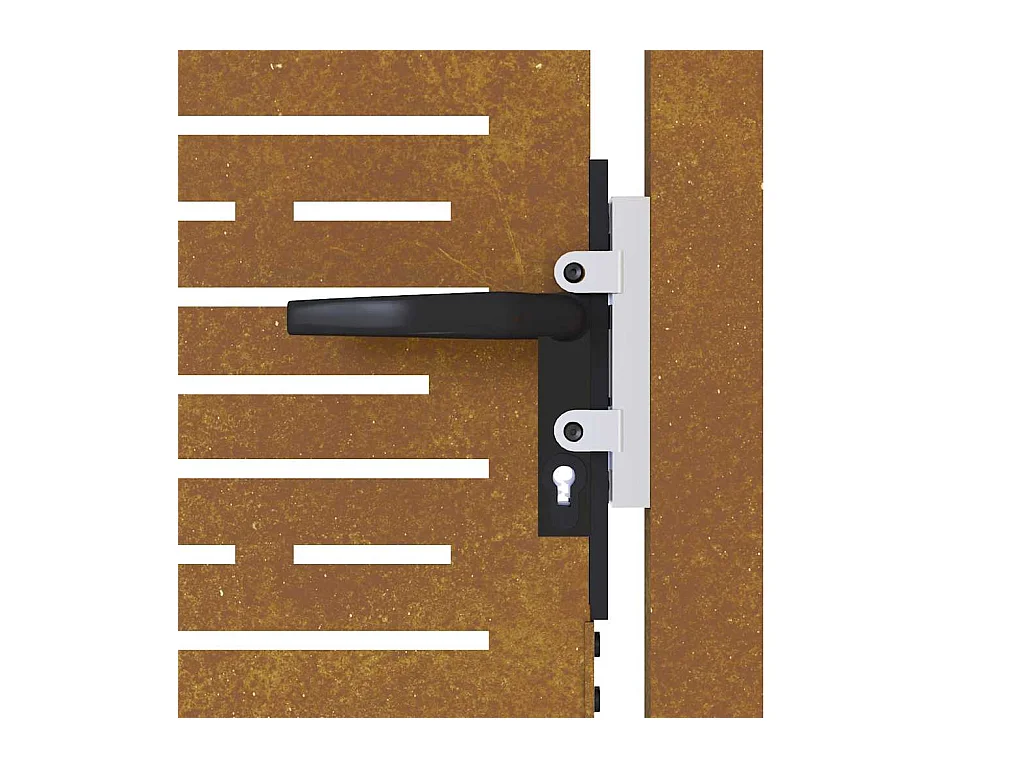 Puerta de jardín 105x205 cm acero corten diseño cuadrado